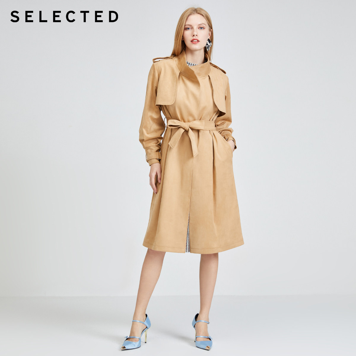 SELECTEDSELECED female new collar opening with a long version of trendy long sleeve windcoat S) 4201P3502