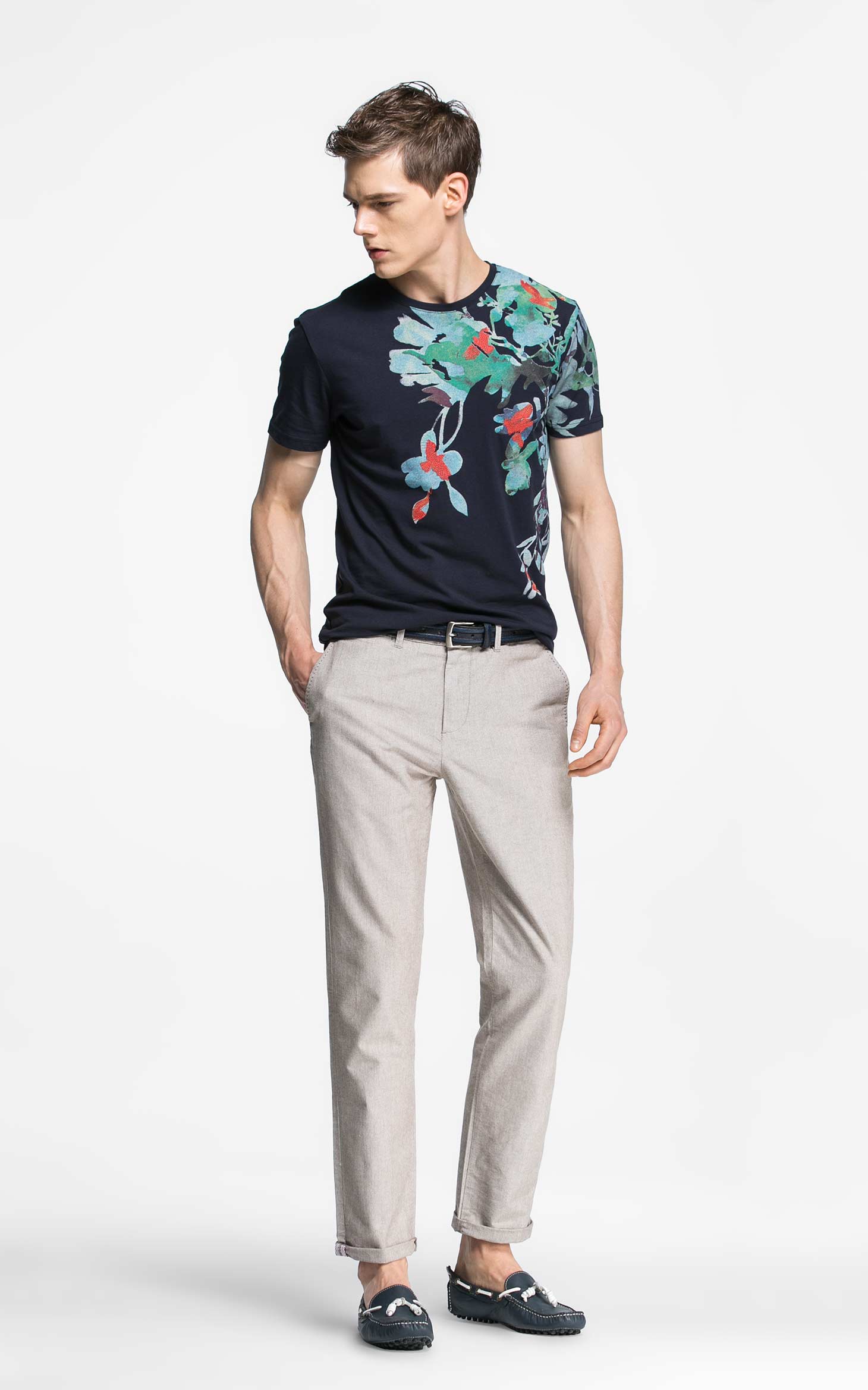 Dưới kệ | | Dưới kệ | Slayde cổ tròn in thêu áo thun nam tay ngắn C-416301502 áo thun nike
