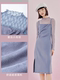 Lolipa Spring and Summer New Irregular Pleated Dress Lace Base Shirt Two-Piece Set with Slit Strap Dress