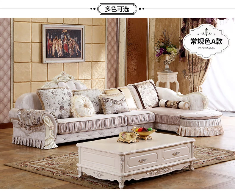 Sofa phong cách châu Âu đơn giản Phòng khách châu Âu kết hợp vải Pháp ánh sáng sang trọng căn hộ nhỏ đơn giản hiện đại góc chaise sofa - Ghế sô pha