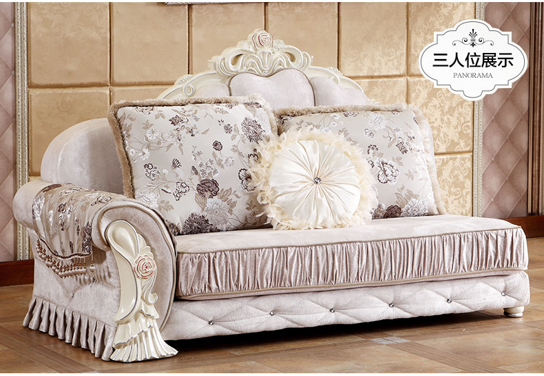 Sofa phong cách châu Âu đơn giản Phòng khách châu Âu kết hợp vải Pháp ánh sáng sang trọng căn hộ nhỏ đơn giản hiện đại góc chaise sofa - Ghế sô pha sopha giường