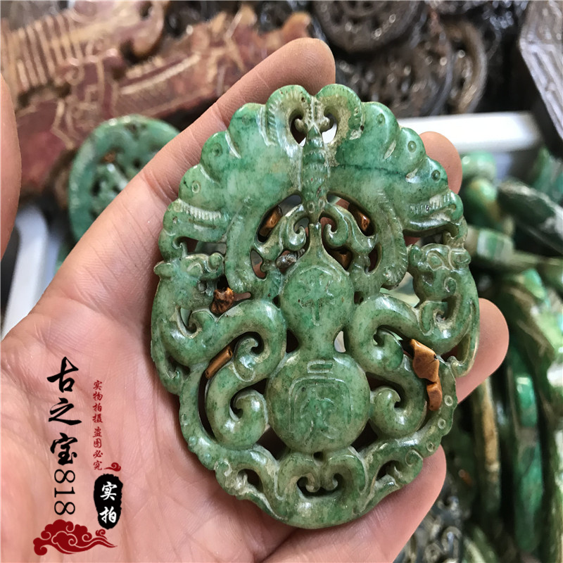 Antique Antique Xiuyu High ancient jade pendant Jade Bi Yu Pei pendant Hetian Jade Old jade brand Jade carving Warring States collection