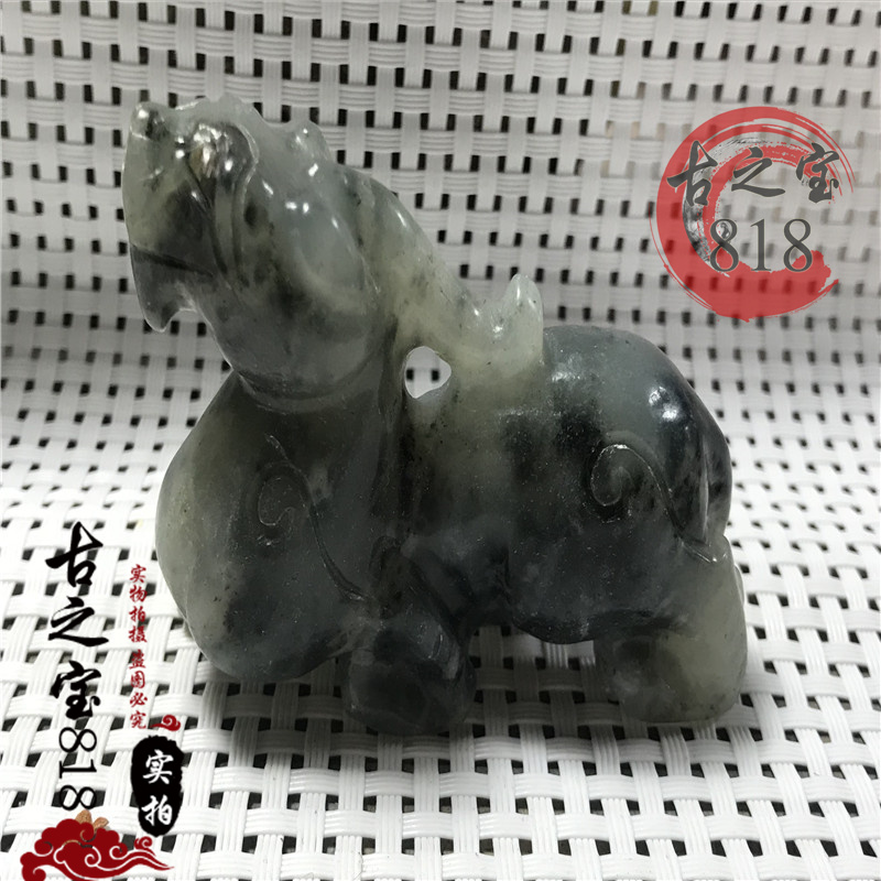 Antiquity Antiquity Antique Jade Tao Gao Gao Hanging Pending Piece of Yubei Brand Yu Carving Process Collection