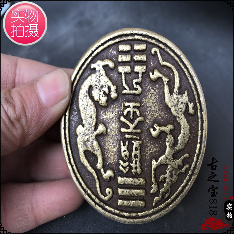 Hot selling vintage gold stone seal engraving pure brass seal idle chapter nose button classical seal painting and calligraphy and calligraphy and painting Zhang Shuanghu Collection
