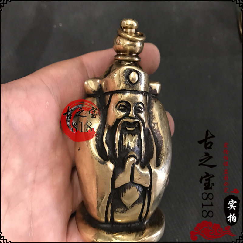 Hot selling imitation ancient made of old Ming and Qing pure copper folk characteristics crafts old stock snuff pot decoration swinging accessories collection gifts