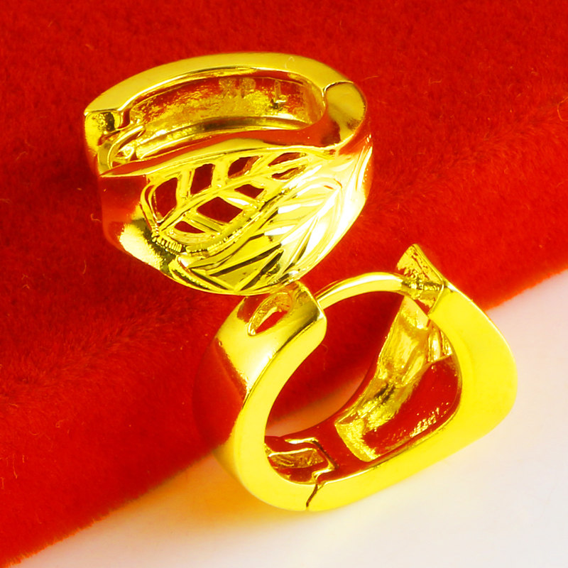 Gold earrings women's models 9999 pure gold ear buckle earrings pure gold jewelry real gold jewelry mother models for wife