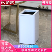 Divan trash can Household living room Bedroom bathroom Kitchen toilet Double stainless steel lidless light luxury large capacity