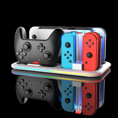 [switch主机多功能散热底座JC手柄充电座游戏碟片头盔收纳层架1代2代]