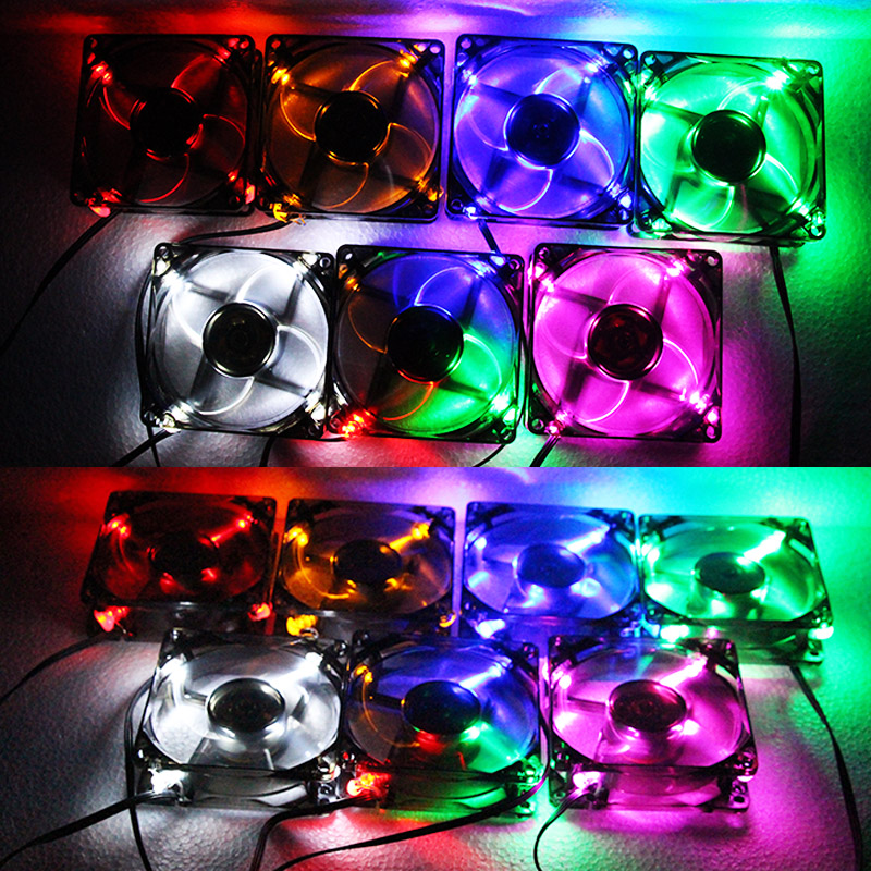 Host housing fan 6CM8CM9CM12CM light four color blue red green and mute host shell cooling fan