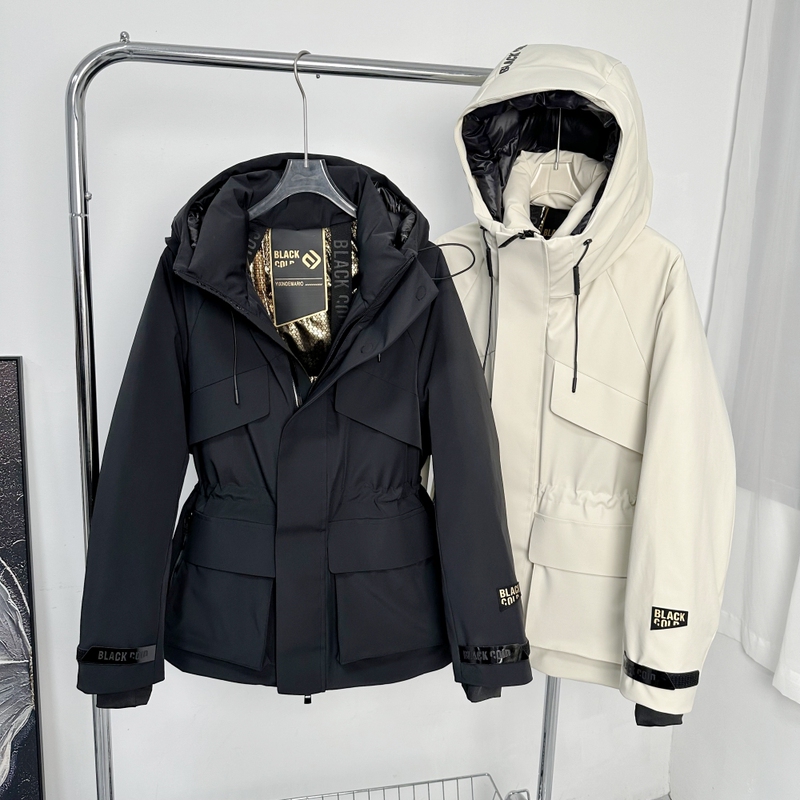 He Chaolian Style Black Gold down Jacket for Women, Short 2025 Winter New Model, Waist-Cinching, Thickened Goose down Jacket, Windbreaker Coat