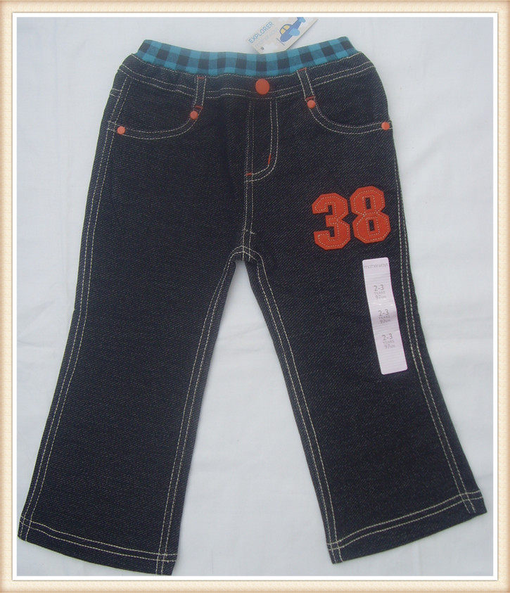 The original foreign trade order exported to Japan girl soft micro-elastic imitation denim cotton trousers terry trousers clean and clean