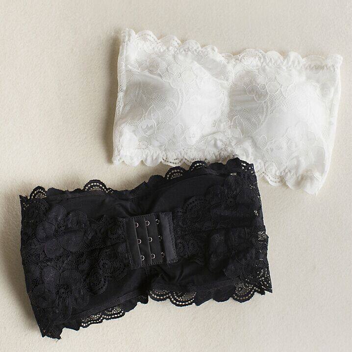 Lace anti-light tube top wrapped chest strapless short sexy gathered nude chest with chest pad bra female vest underwear