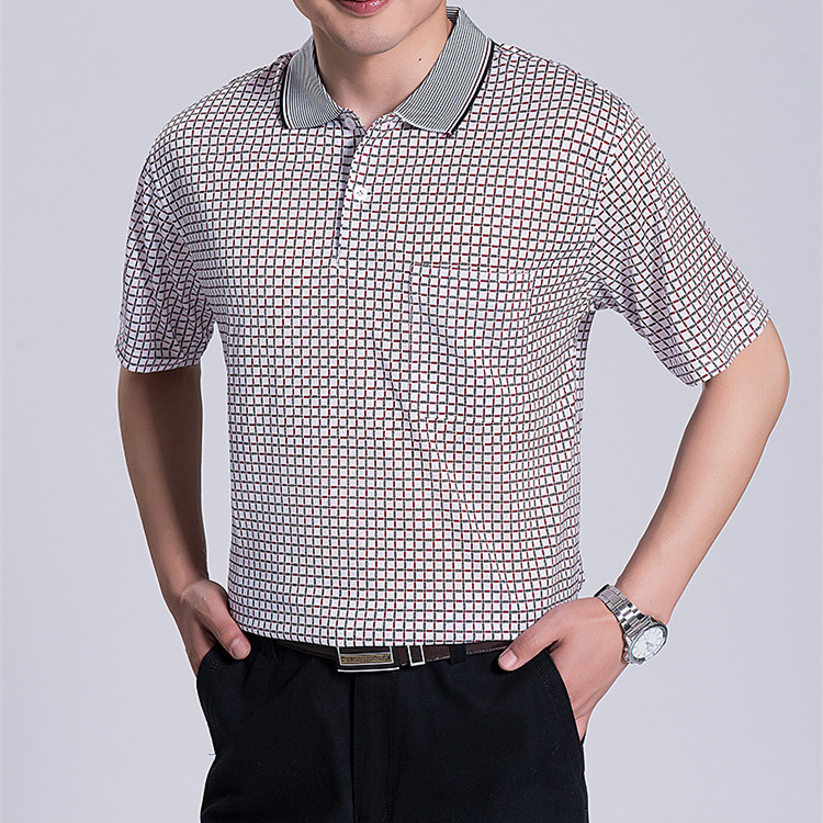 Bố mùa hè 40-50 tuổi trung niên áo polo nam tay áo nửa mùa hè cỡ lớn áo thun nam trung niên áo thun nam big size