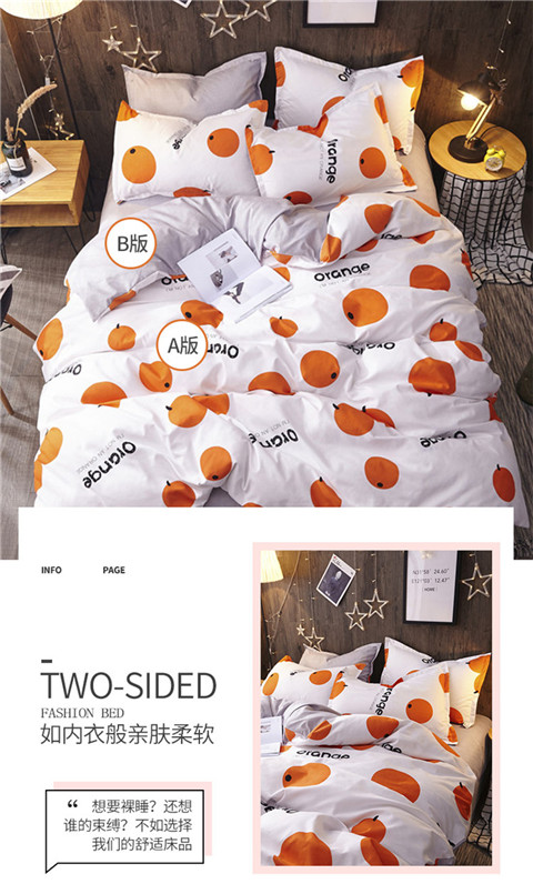 Simple dày giường bông Bốn 1.8m khăn trải giường cotton ba mảnh chăn đôi chải cartoon - Bộ đồ giường bốn mảnh giá chăn ga gối đệm