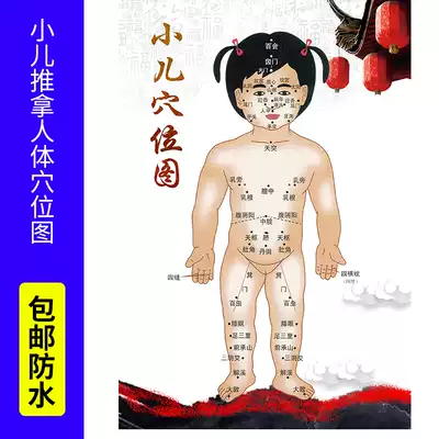 Children's standard acupressure map Children's massage Human meridian acupressure map Large wall chart Poster map Acupuncture wall chart