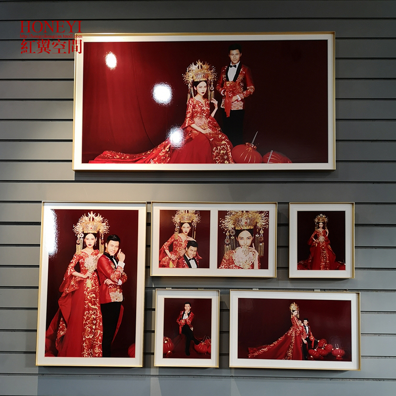 Metal Photo Frames for Wedding Photos, Enlarged Wall-Mounted Photos, Family Portrait Size Combinations, Wedding Photo Puzzle, Photo Production