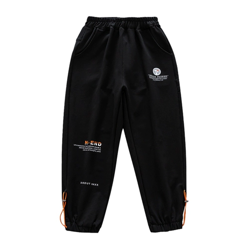 Осенние штаны для мальчиков, черные повседневные брюки для отдыха, большой размер, подходит для подростков