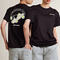 Authentic Korean imported tennis short-sleeved mens and womens autumn and winter new black flower quick-drying 245TS022U-DB