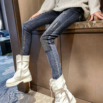 High-waisted jeans women show thin and high 2020 autumn new European station heavy industry Foreign style wild slim-fit small pants