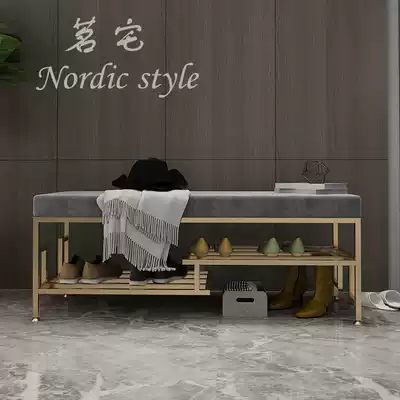 Light luxury shoe stool at home door can sit shoe rack Nordic shoe stool starter long bench with shoe cabinet bed tail stool