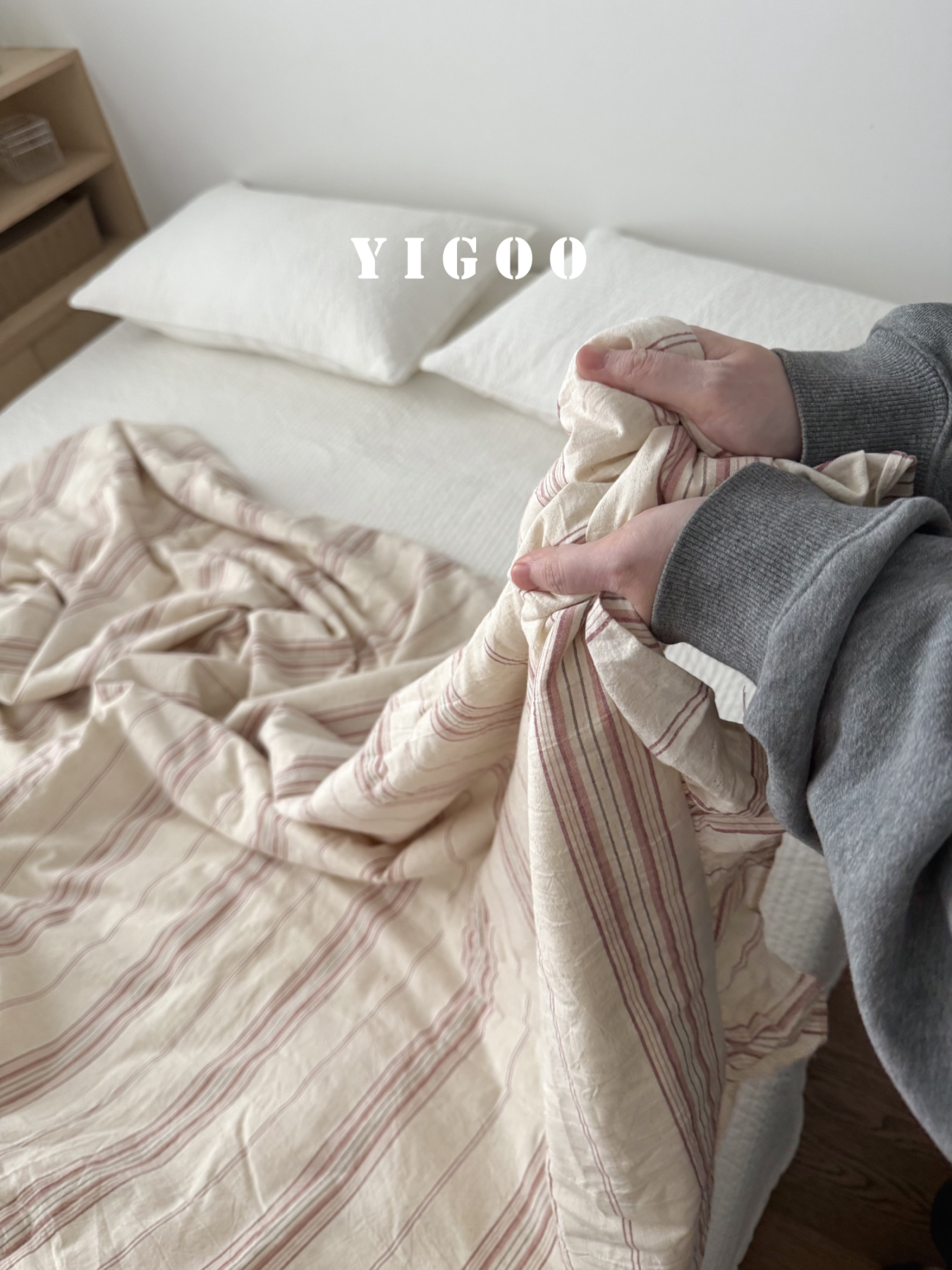 Простое летнее одеяло из хлопка и льна с оборками и винтажными полосками, тонкое цельное одеяло для кондиционера, дышащее, можно стирать в машине