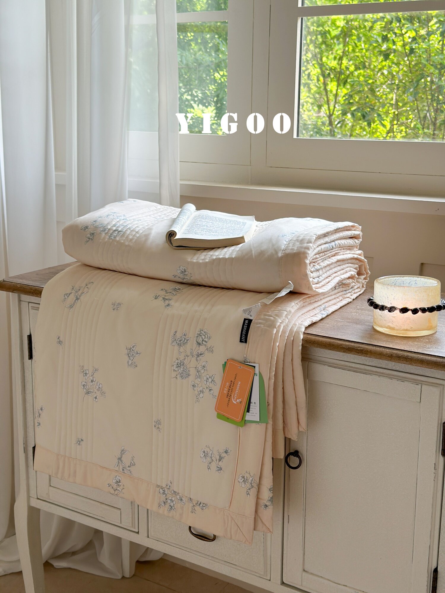 Корейское стеганое покрывало из модала с двусторонней печатью, комплект из 3 предметов с хлопковым наполнителем, охлаждающий эффект