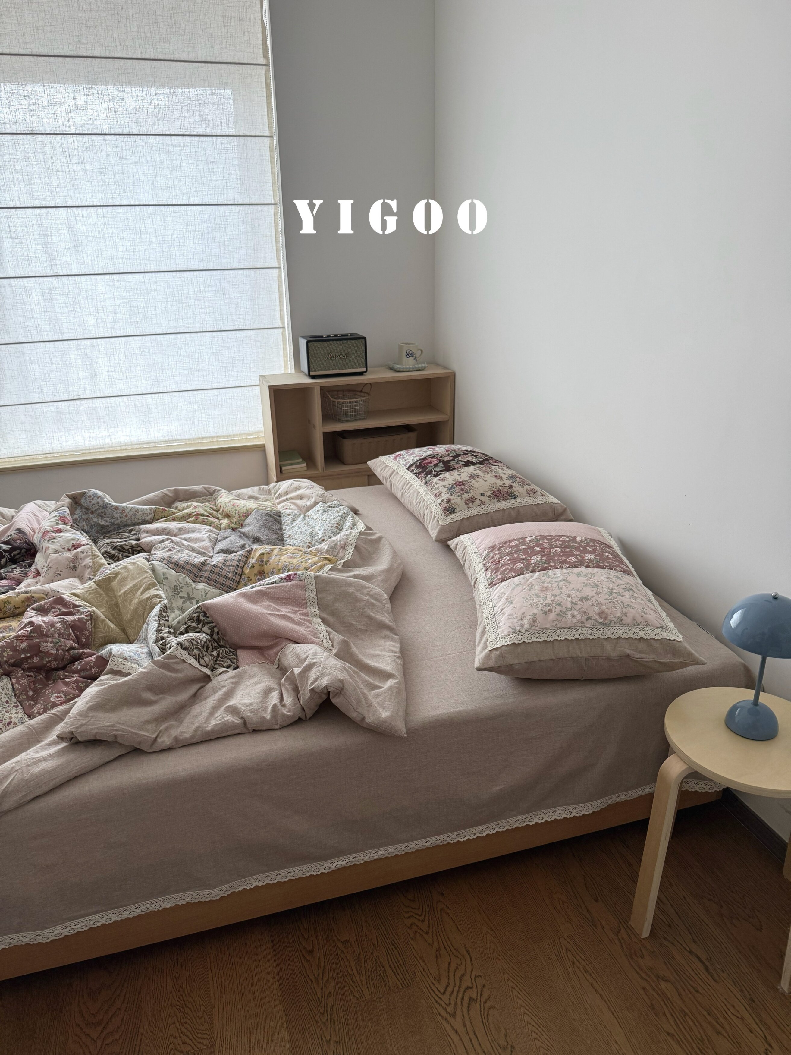 Корейское ретро одеяло в цветочек в деревенском стиле из хлопка и льна с лоскутным шитьем, комплект постельного белья из 4 предметов на все seasons