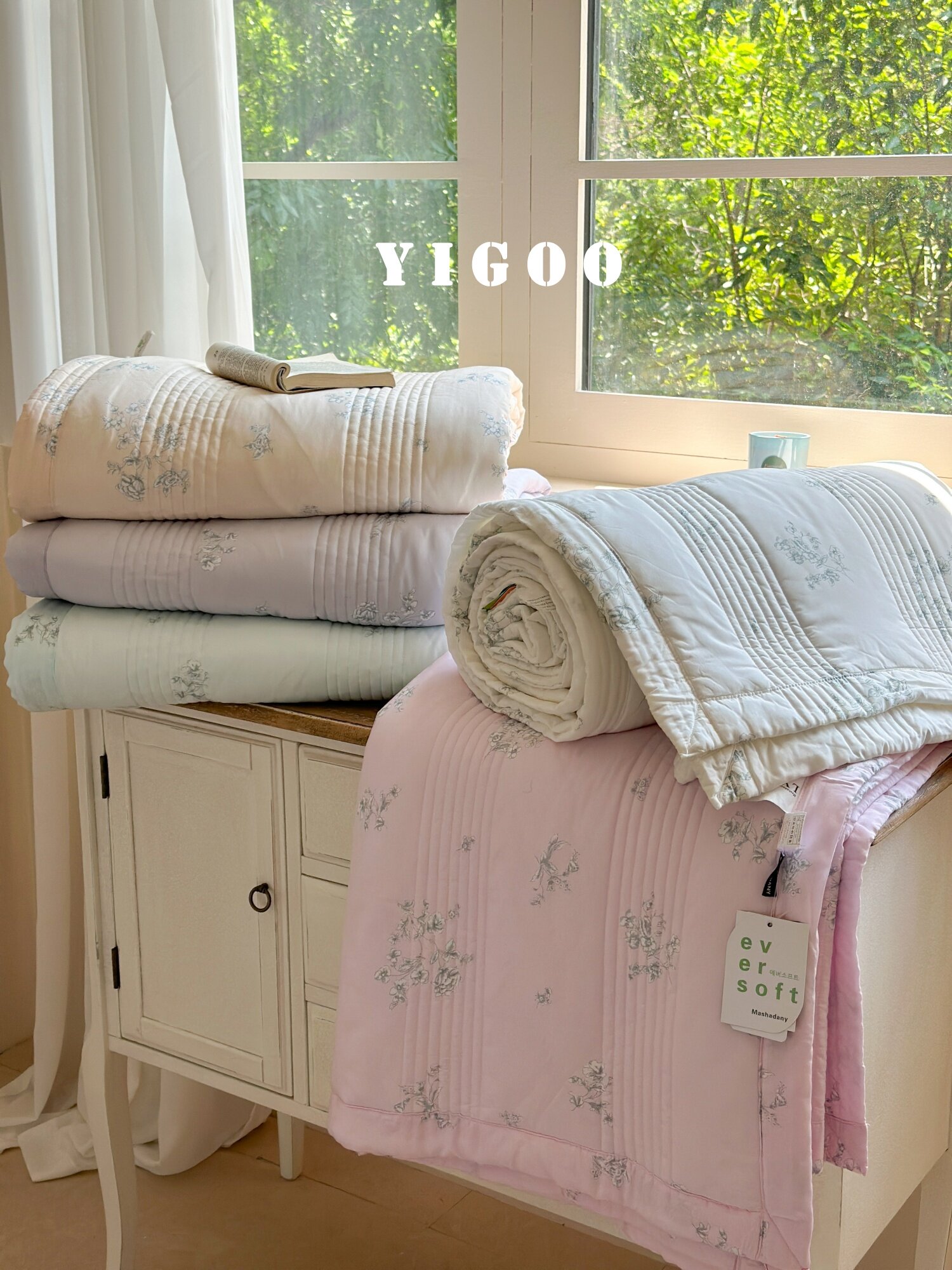 Корейское стеганое покрывало из модала с двусторонней печатью, комплект из 3 предметов с хлопковым наполнителем, охлаждающий эффект