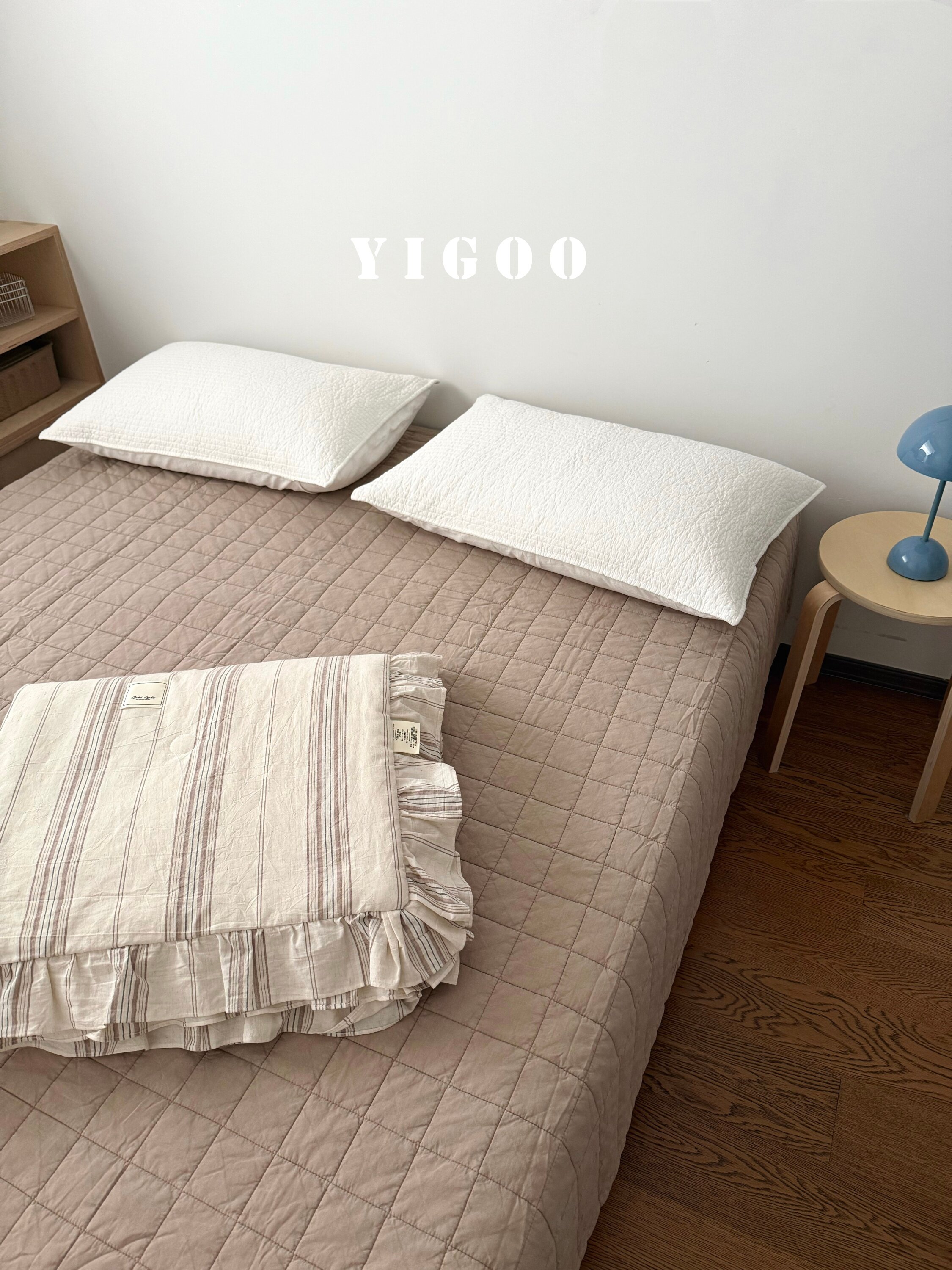 Простое летнее одеяло из хлопка и льна с оборками и винтажными полосками, тонкое цельное одеяло для кондиционера, дышащее, можно стирать в машине