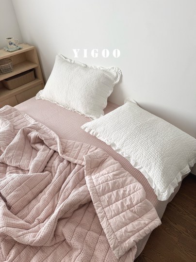 Du家！敲软糯Q弹简约凉感天丝莫代尔砂洗绗缝单床盖夹棉床单机洗