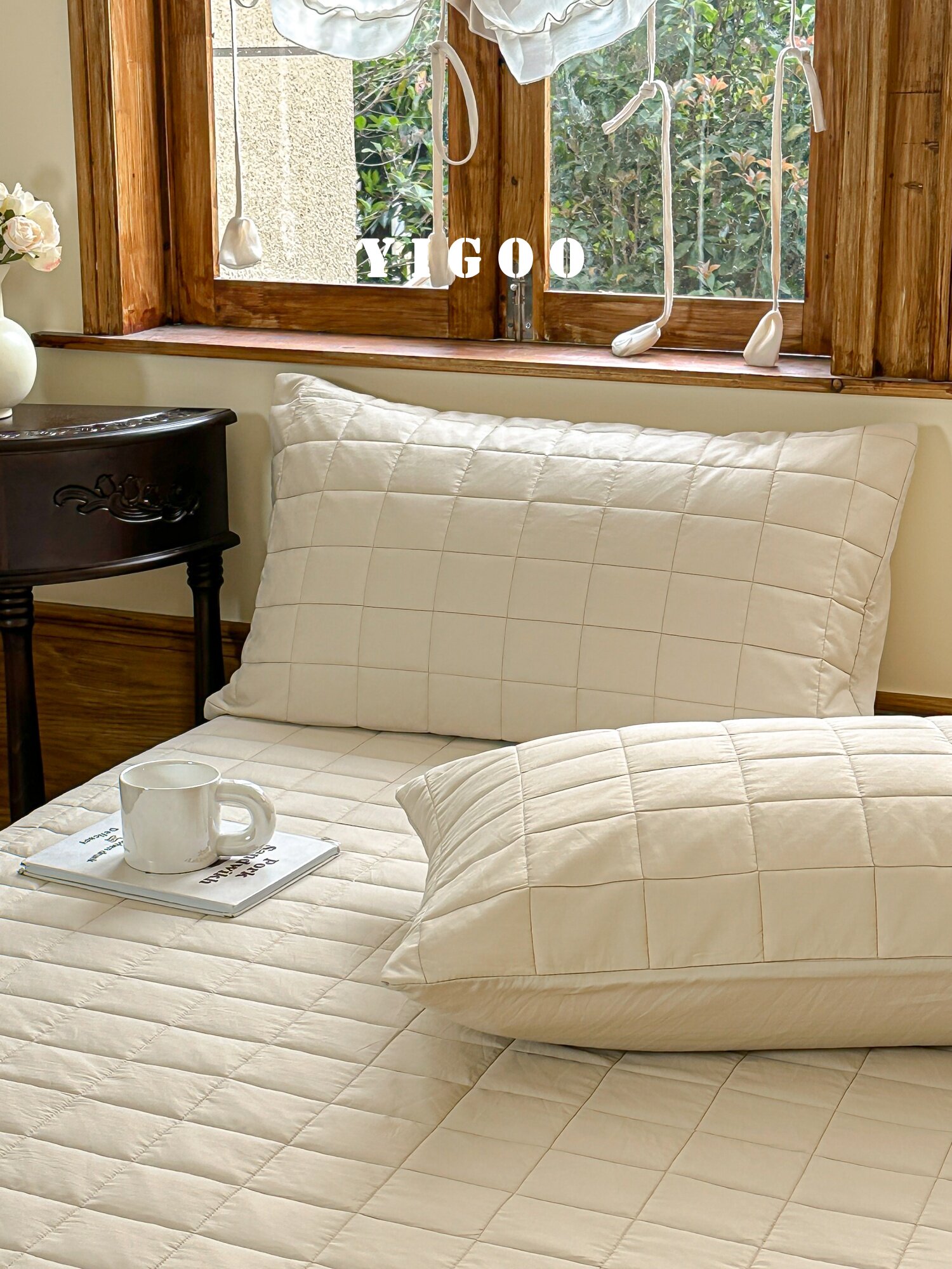 Простая мягкая стеганая простыня из тенселя и нейлона класса А с наполнителем, комплект из 3 предметов с высоким чехлом для матраса, однотонная