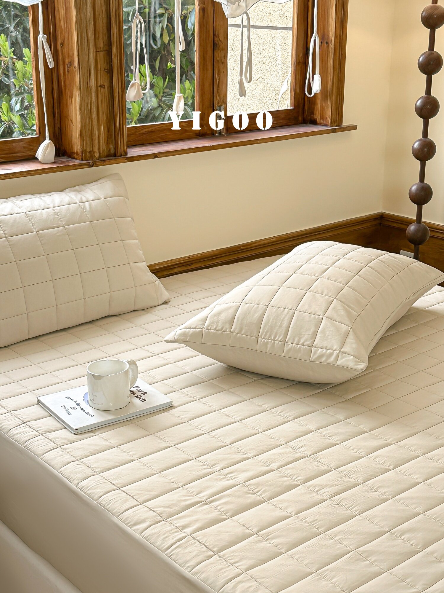 Простая мягкая стеганая простыня из тенселя и нейлона класса А с наполнителем, комплект из 3 предметов с высоким чехлом для матраса, однотонная