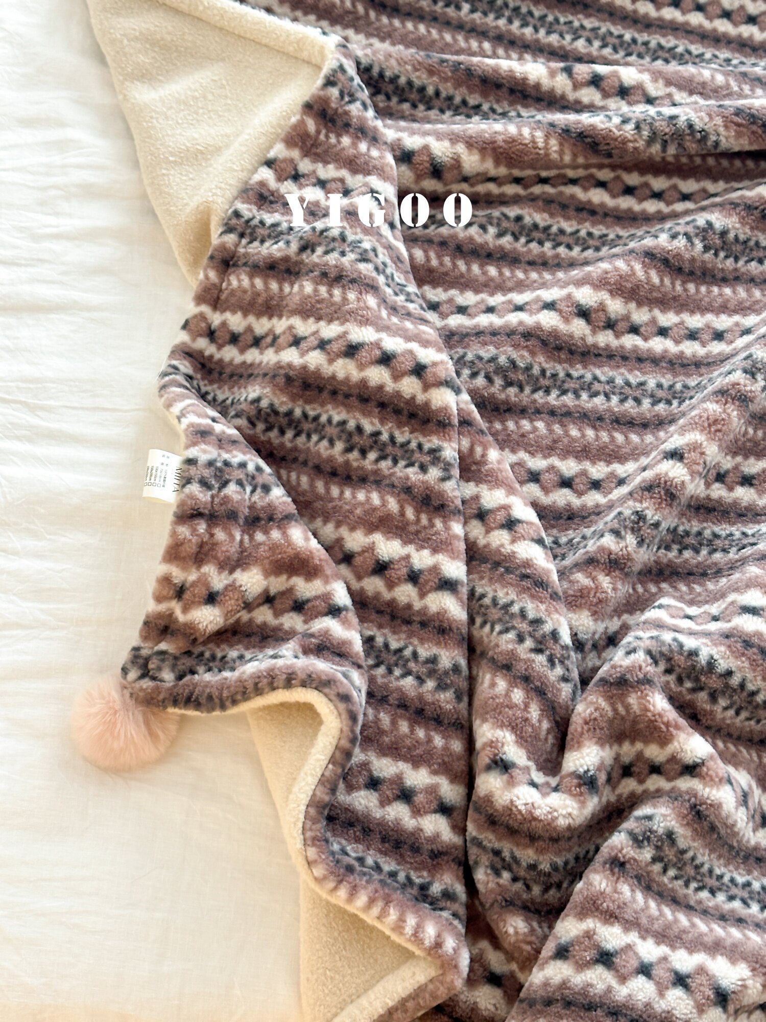 Осенне-зимнее жаккардовое покрывало под кашемир в стиле ins с узором Фэр-Айл, винтажное утолщенное одеяло для отдыха и дневного сна