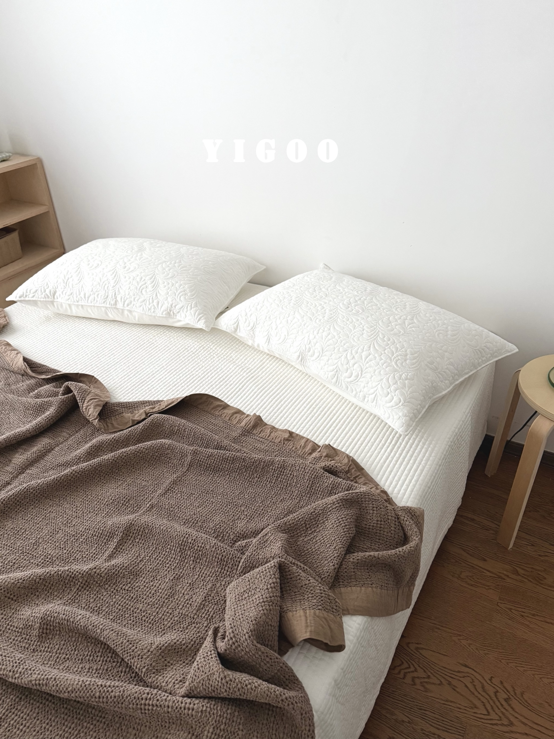 Минималистичное вафельное одеяло из хлопка с эффектом песочной стирки - многофункциональный плед для дивана и кровати