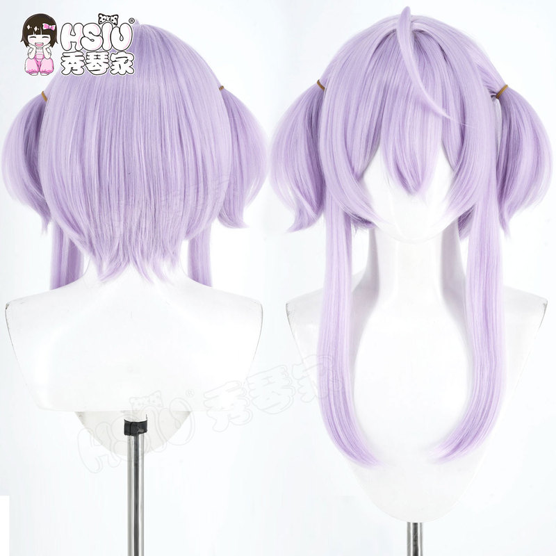 Xiucinjia Victory Goddess Nikke Libellio Cosplay Wig Purple Short Hair Long Sideburns Style