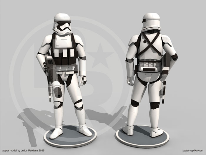Star Wars 7 Bão tấn công giấy giấy Tự làm 30cm phiên bản giấy giấy mô hình