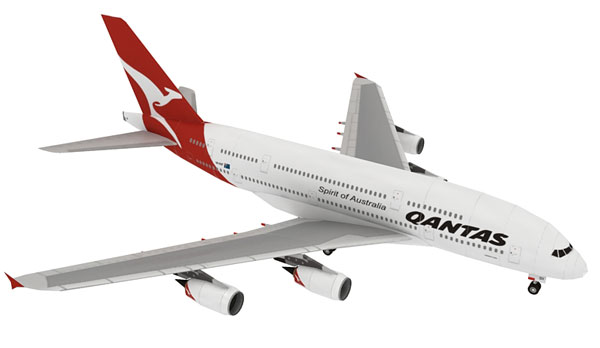Cantas Airways Úc Airbus Máy bay A380 3D Mô hình giấy DIY 1: 300 Hướng dẫn giao hàng giấy mô hình minecraft giấy