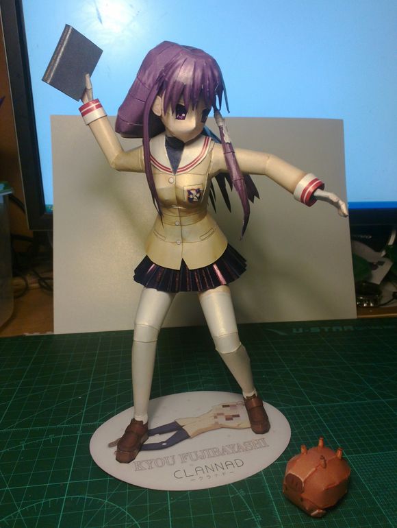 CLANNAD 藤 林杏 Peony Anime 3D mô hình giấy DIY phiên bản giấy của nhãn hiệu mô hình giấy gundam
