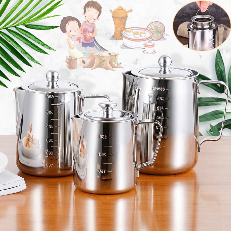 Stainless steel 304 teapot with filter mesh thickened floating-cup flower teapot stainless steel travel punching teapot-Taobao