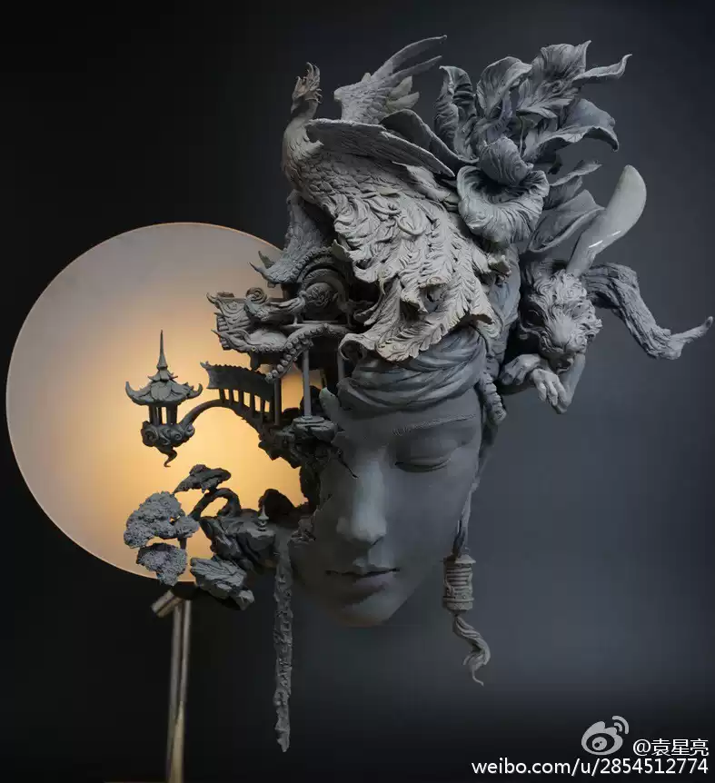 廣寒宮秋鸞灰膜GK雕像袁星亮官方正版模型紙模模型收藏品GK未組裝模型