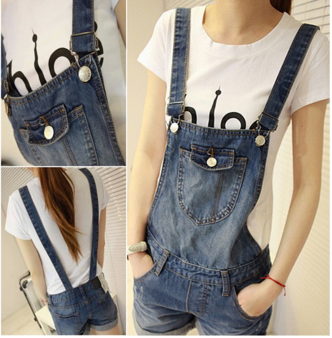 2018 mùa hè cô gái mới denim overalls bộ 12-15 tuổi trẻ em Hàn Quốc phiên bản của các dây đeo lỏng quần short