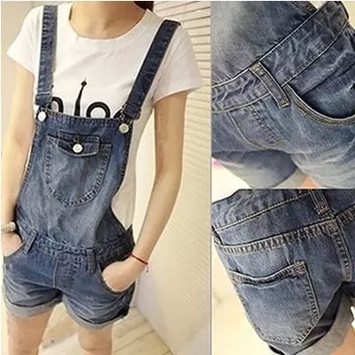 2018 mùa hè cô gái mới denim overalls bộ 12-15 tuổi trẻ em Hàn Quốc phiên bản của các dây đeo lỏng quần short