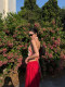 Rovente Flame Red 100% Linen Loose Wide-Leg Pants for Women, Summer Thin Workwear Casual Long Pants