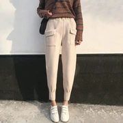 Mùa thu đông 2018 phiên bản mới của Hàn Quốc với kiểu thắt lưng cao hoang dã sang trọng là quần lửng ống rộng Hồng Kông mang hương vị quần len nữ thông thường