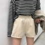 Quần short nữ mùa thu đông 2018 phiên bản Hàn Quốc mới của chic solid color retro hoang dã eo cao là quần lửng đinh tán màu rắn bộ đồ mặc nhà mùa hè