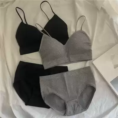 Underwear New 2021 explosive models without steel ring gathering sling bra women sexy chest wrap underwear underwear underwear set