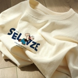 Хлопковая летняя футболка с коротким рукавом, оверсайз