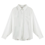 Белая сексуальная осенняя рубашка, французский стиль, свободный крой