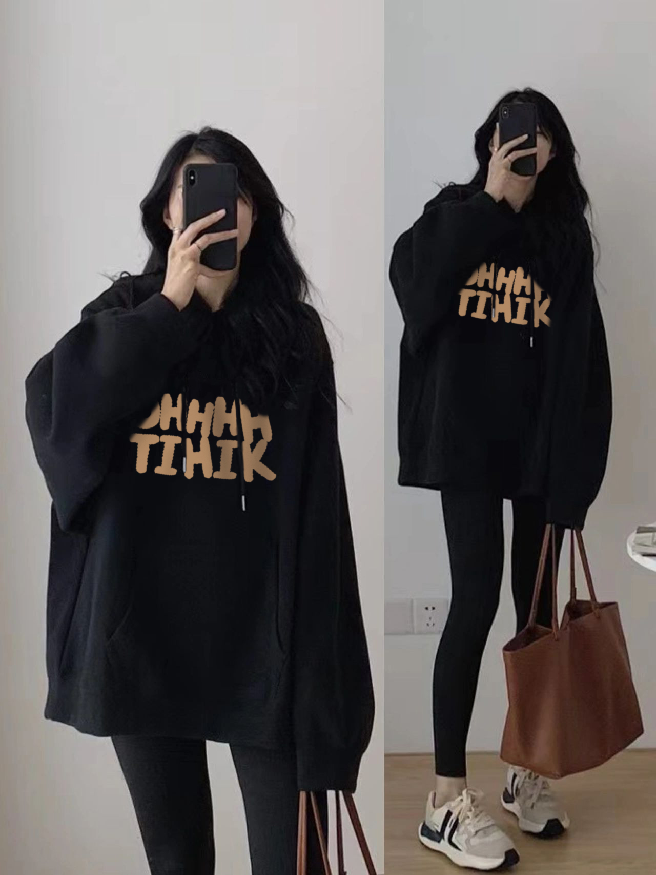 Black Lioncap sweatshirt woman Spring and autumn winter plus suede thickened 2023 New exploits easing Shandong i.e. ink jacket-Taobao