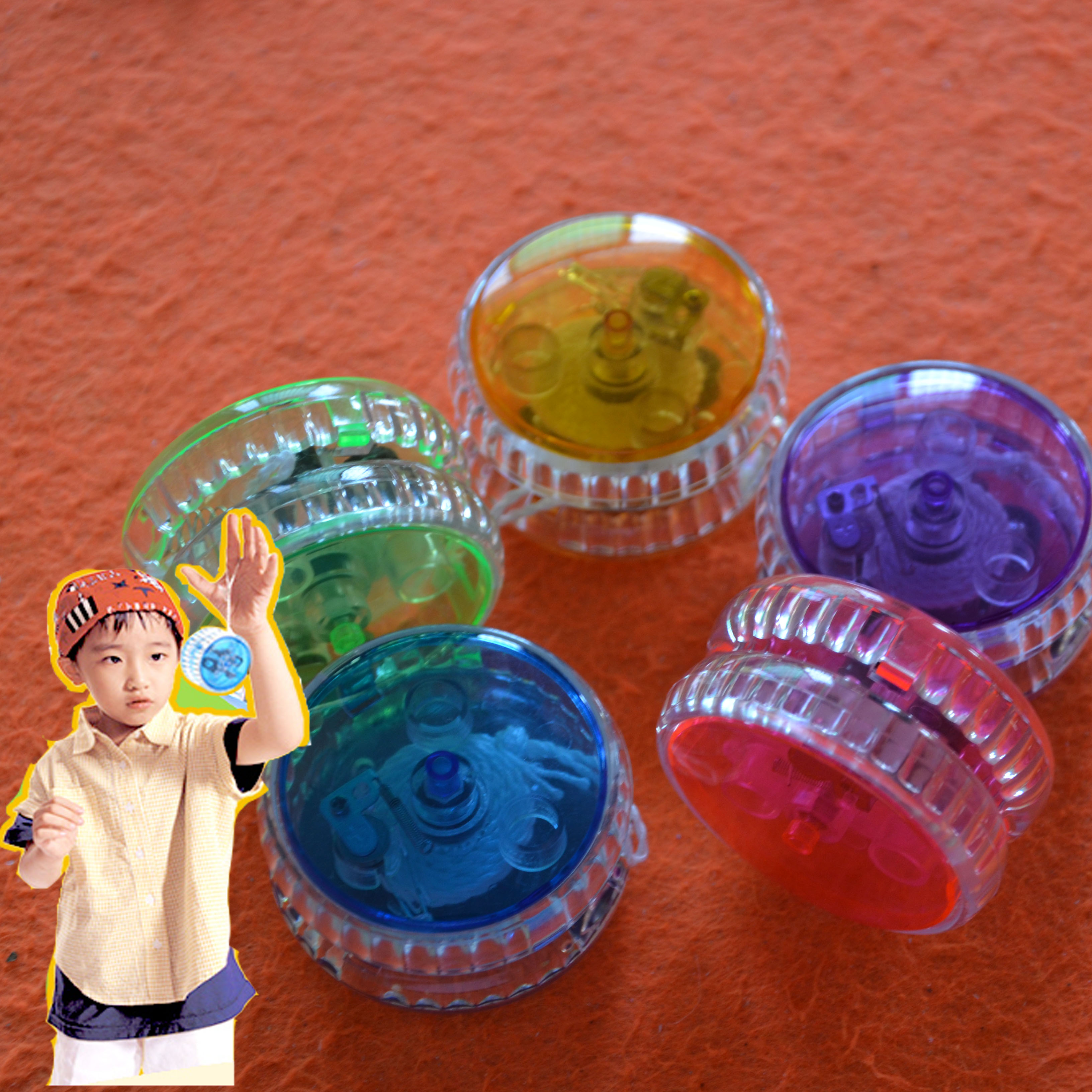 Trẻ em phát sáng yo-yo đồ chơi flash sáng tạo bùng binh Yo-Yo với ly hợp flash flash yoyo bóng yoyo thể thao 